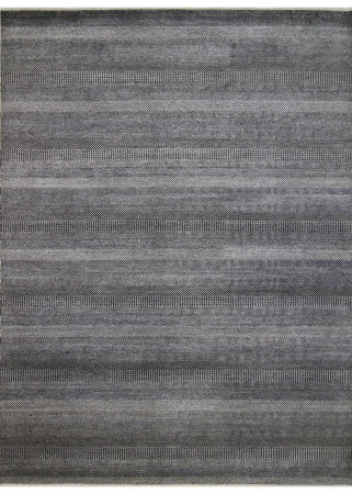 Grass Charcoal Wool Hand Knotted Indian Rug