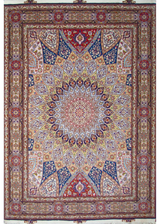 Gonbad Tabriz Multi Wool & Silk Hand Knotted Persian Rug