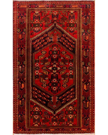 Nahavand Vintage Red Wool Hand Knotted Persian Rug
