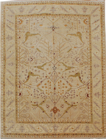 Oushak Fine Wool Hand Knotted Rug 12'0
