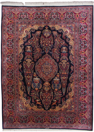 Mashad Vintage Wool Hand Knotted Persian Rug