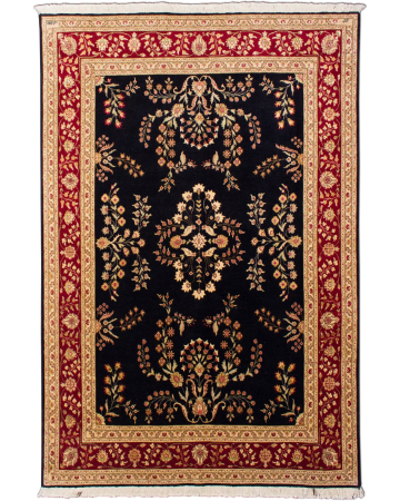 Tabriz Lilian Navy Hand Knotted Rug 5'5