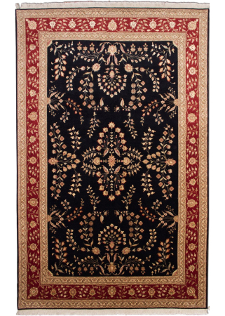 Tabriz Lilian Navy Hand Knotted Rug 6'3