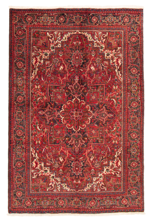 Heriz Vintage Dark Red Wool Hand Knotted Persian Rug