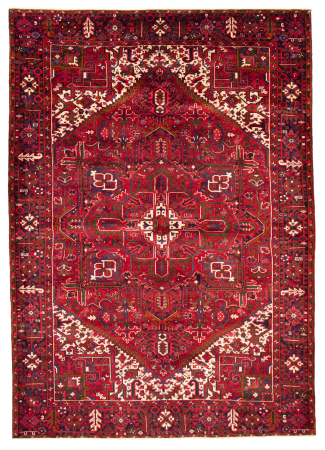 Heriz Vintage Red Wool Hand Knotted Persian Rug