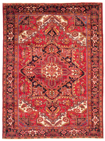 Heriz Vintage Red Wool Hand Knotted Persian Rug