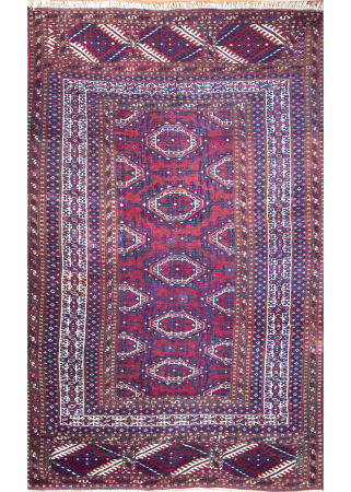 Torkman Hand Knotted Rug 4'2