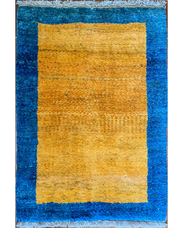 Gabbeh Gold/Blue Hand Knotted Persian Rug