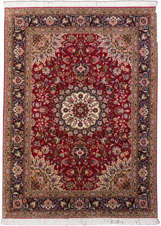 Tabriz Wool & Silk Hand Knotted Persian Rug