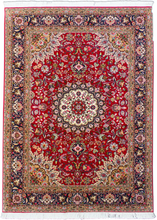 Tabriz Wool & Silk Hand Knotted Persian Rug