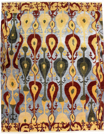 Ikat Agra Hand Knotted Rug 8'0