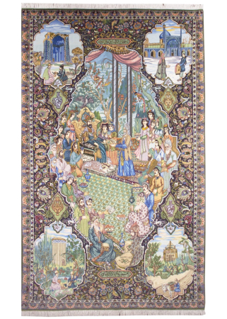 Tabriz Four Seasons Green Hand Knotted Rug 6'0