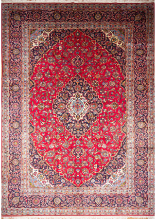 Kashan Red Hand Knotted Rug 8'3