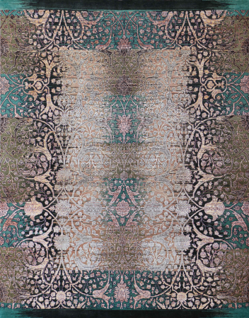 Oxidized Multi Wool & Viscose Hand Knotted Indian Rug