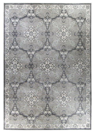 R9028 Royal Dark Grey/Light Grey Wool Loomed Indian Rug