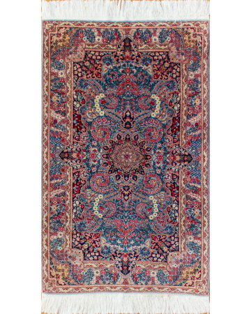 Kerman Blue Hand Knotted Rug 3'2