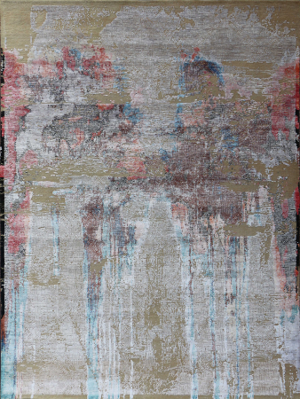 Oxidized Camel Wool & Bamboo Silk Hand Knotted Indian Rug