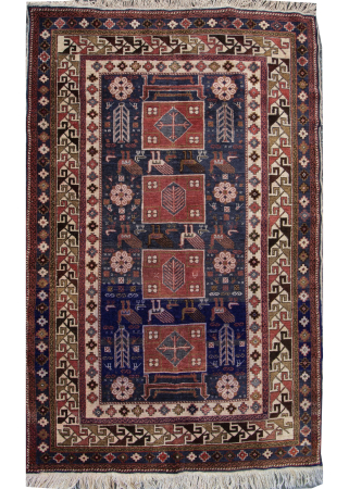 Antique Shirvan Wool Hand Knotted Russian Rug
