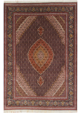 Tabriz Mahi Wool & Silk Hand Knotted Persian Rug