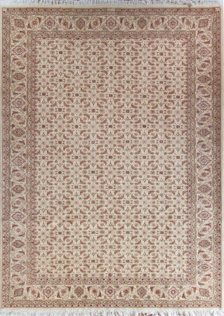 Tabriz Bijar 30 Cream Wool Hand Knotted Persian Rug