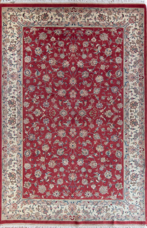 Tabriz Afshan 40 Rose/Ivory Wool Hand Knotted Persian Rug