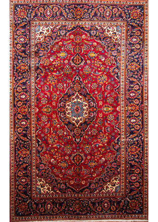 Kashan Red Hand Knotted Rug 6'8