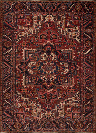 Heriz Stonewash Overdyed Vintage Hand Knotted Wool Persian Rug