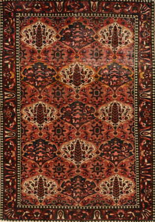 Bakhtiar Stonewash Overdyed Vintage Hand Knotted Wool Persian Rug