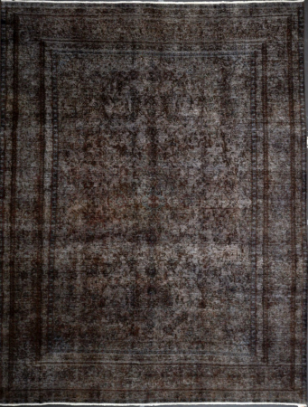 Mashad Overdyed Vintage Hand Knotted Wool Persian Rug