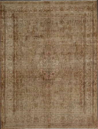 Kerman Overdyed Vintage Hand Knotted Wool Persian Rug