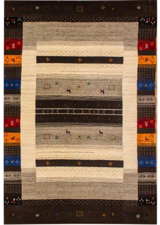 Gabbeh Lori Grey/Blue Wool Indian Rug