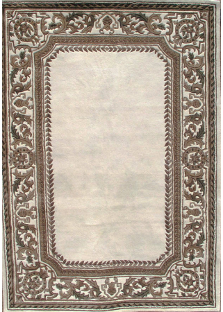 Aubusson Tufted Ivory Wool Hand Tufted Indian Rug