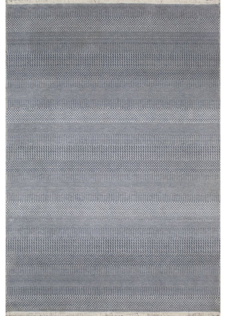 Grass Grey/Ivory Wool Loomed Indian Rug