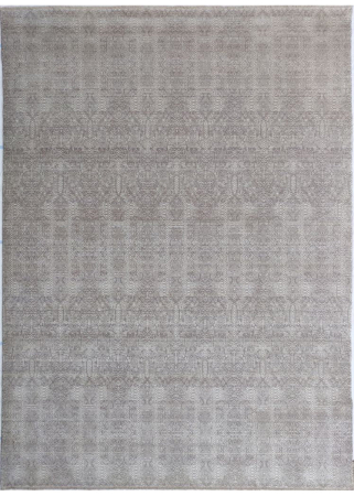Grass Beige/Ivory Wool Loomed Indian Rug