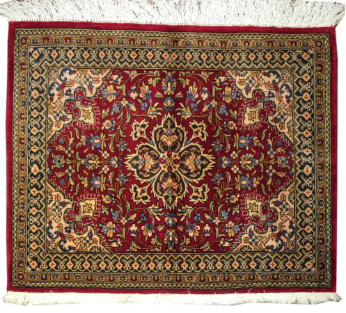 Qum Vintage Wool Hand Knotted Persian Rug
