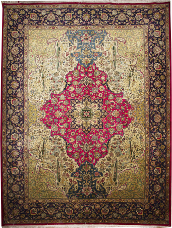 Tabriz Fine Red Hand Knotted Rug 9'9