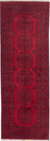 Agcha Hand Knotted Runner Afghan Rug