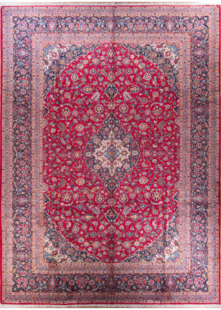Kashan Red Hand Knotted Rug 9'5