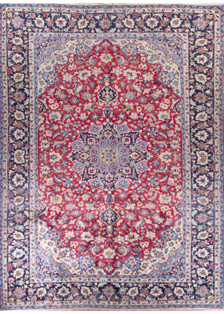 Najafabad Vintage Red Wool Hand Knotted Persian Rug