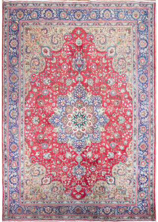 Tabriz Red Hand Knotted Rug 7'10