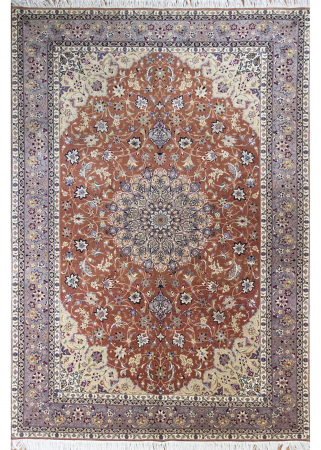 Tabriz Rust Hand Knotted Rug 6'6