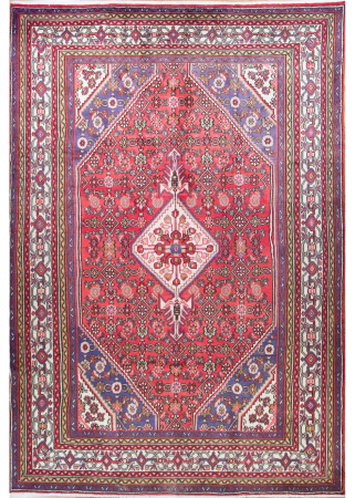 Bibikabad Medallion Red Wool Hand Knotted Persian Rug
