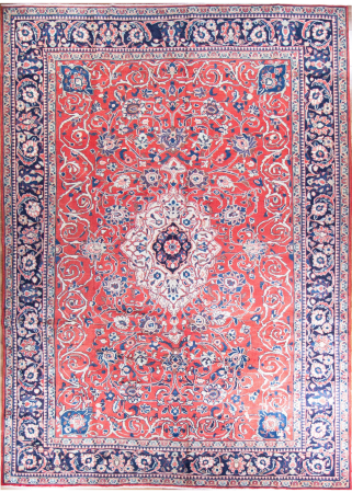Mahal Medallion Red Wool Hand Knotted Persian Rug