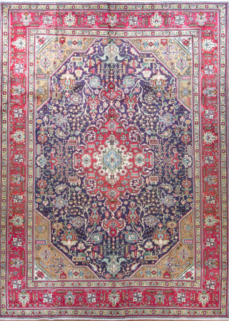 Tabriz Medallion Red Wool Hand Knotted Persian Rug