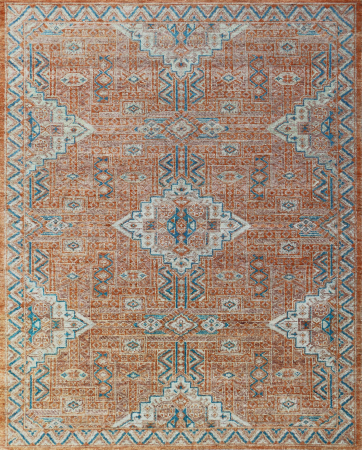 Ghazni Indian Orange/Rust Wool Hand Knotted Indian Rug