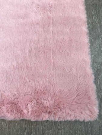 Faux Rabbit Fur Pink Chinese Rug