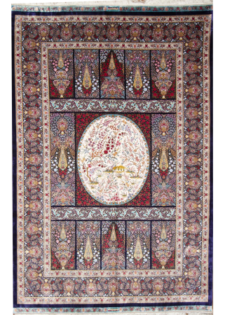 Qum Golestan Power Loom and Handmade Persian Rug