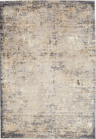 Charlotte Distressed Abstract 01 Muted Grey Ivory Loomed Turkish Rug