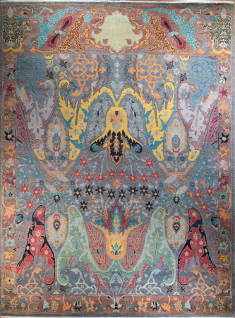 Oxidized 8/40 4840.1 M.Blue Wool Hand Knotted Indian Rug