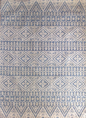 Victoria Blue Wool Hand Tufted Indian Rug